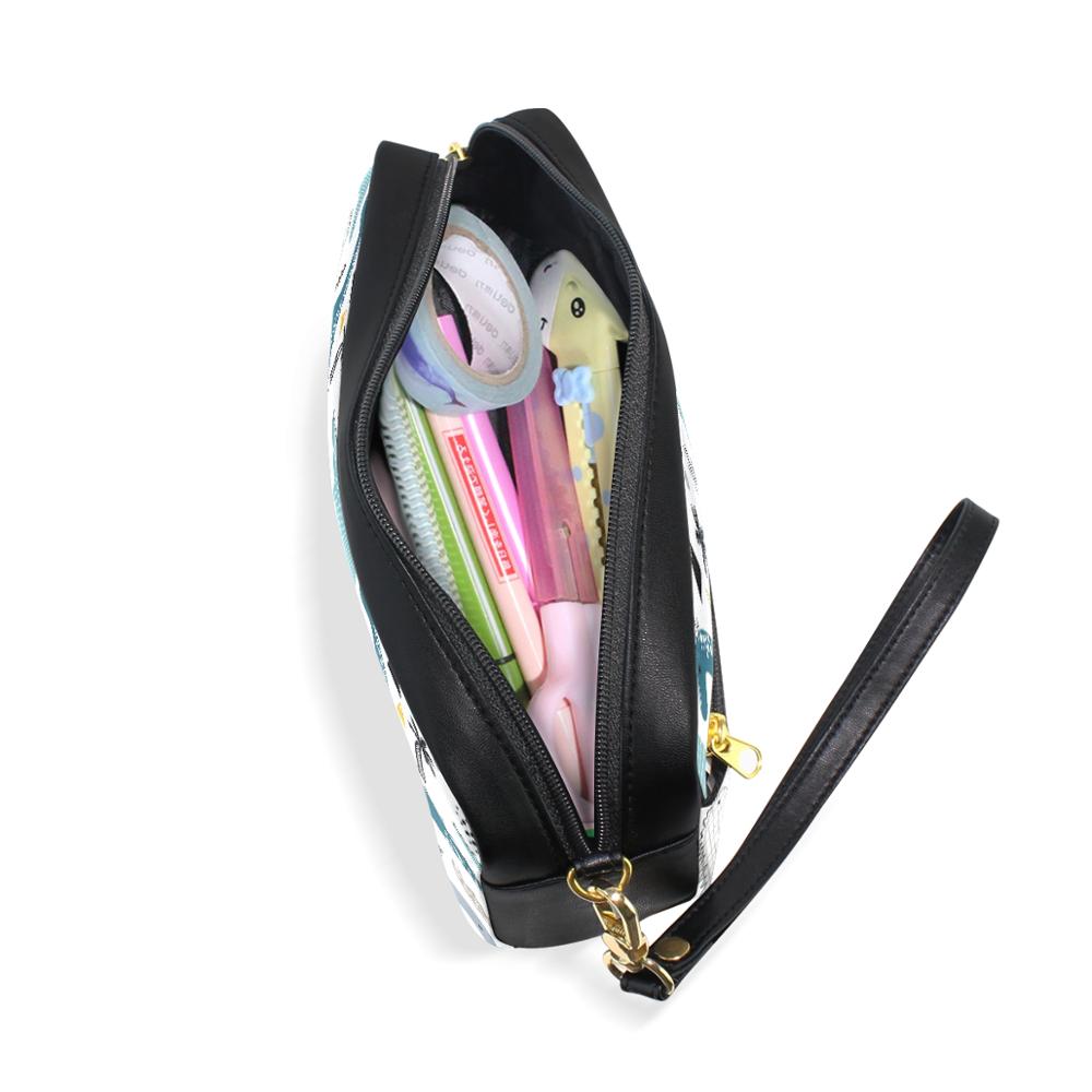 Dinosaur print PU leather Pencil Case School Pencil Case for Boy Girl Simple Large-capacity Pencil Cases Stationery Cosmetic Bag