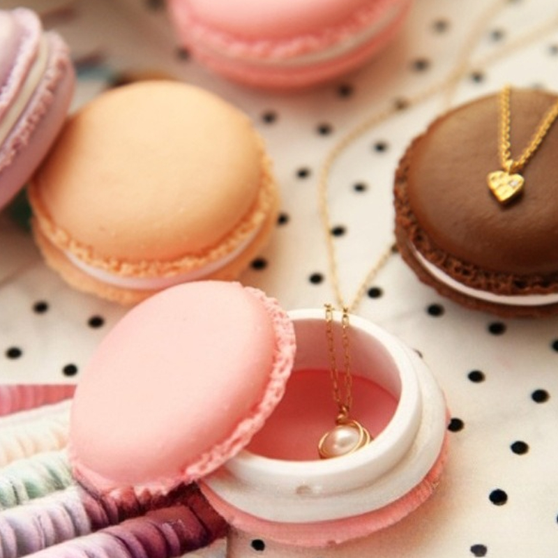 1PC Macaron sieraden organisator oorbellen oorbellen ketting opbergdoos thuis draagbare verpakking om uit te gaan