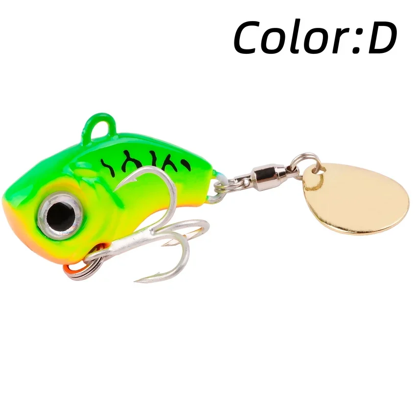 1 Uds. Cebo giratorio de Metal VIB con vibración, cuchara giratoria, Señuelos de Pesca de 5g -20g, plantillas para trucha, Pesca de invierno, cebos duros, aparejos de Pesca: 55 mm / Borgoña