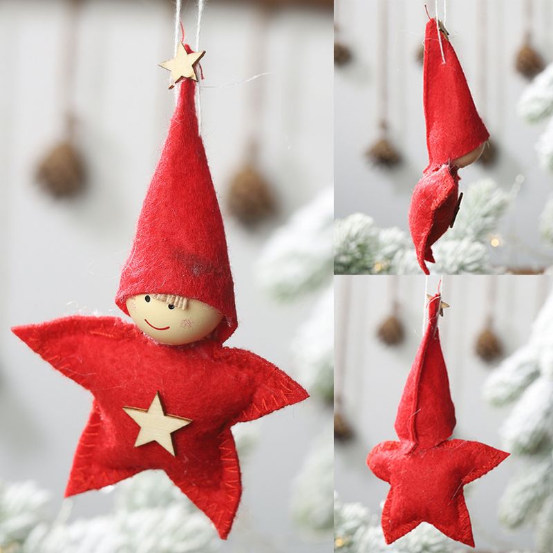 Juletræ stjerne dukke festlig fest ornament vedhæng håndlavet år xmas børn børn hængende legetøj soveværelse indretning