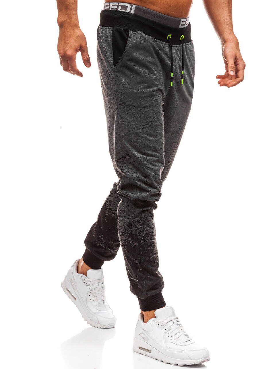 Joggingbroek heren effen kleurverloop veter casual broek losse en comfortabele beensluitende herenbroek