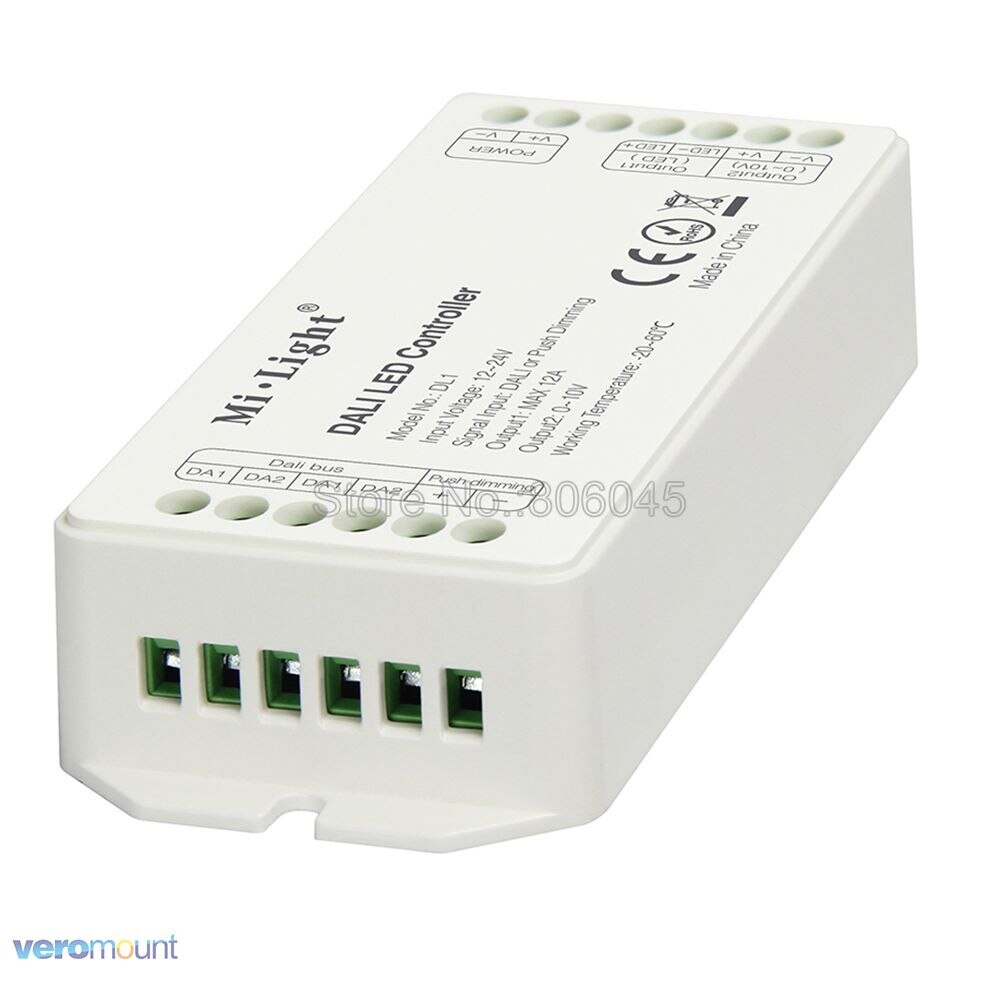 Miboxer DL1 DALI LED Strip Controller Max DC12V-24V 12A DALI Dimming Controller Compatible with 0-10V Signal Output