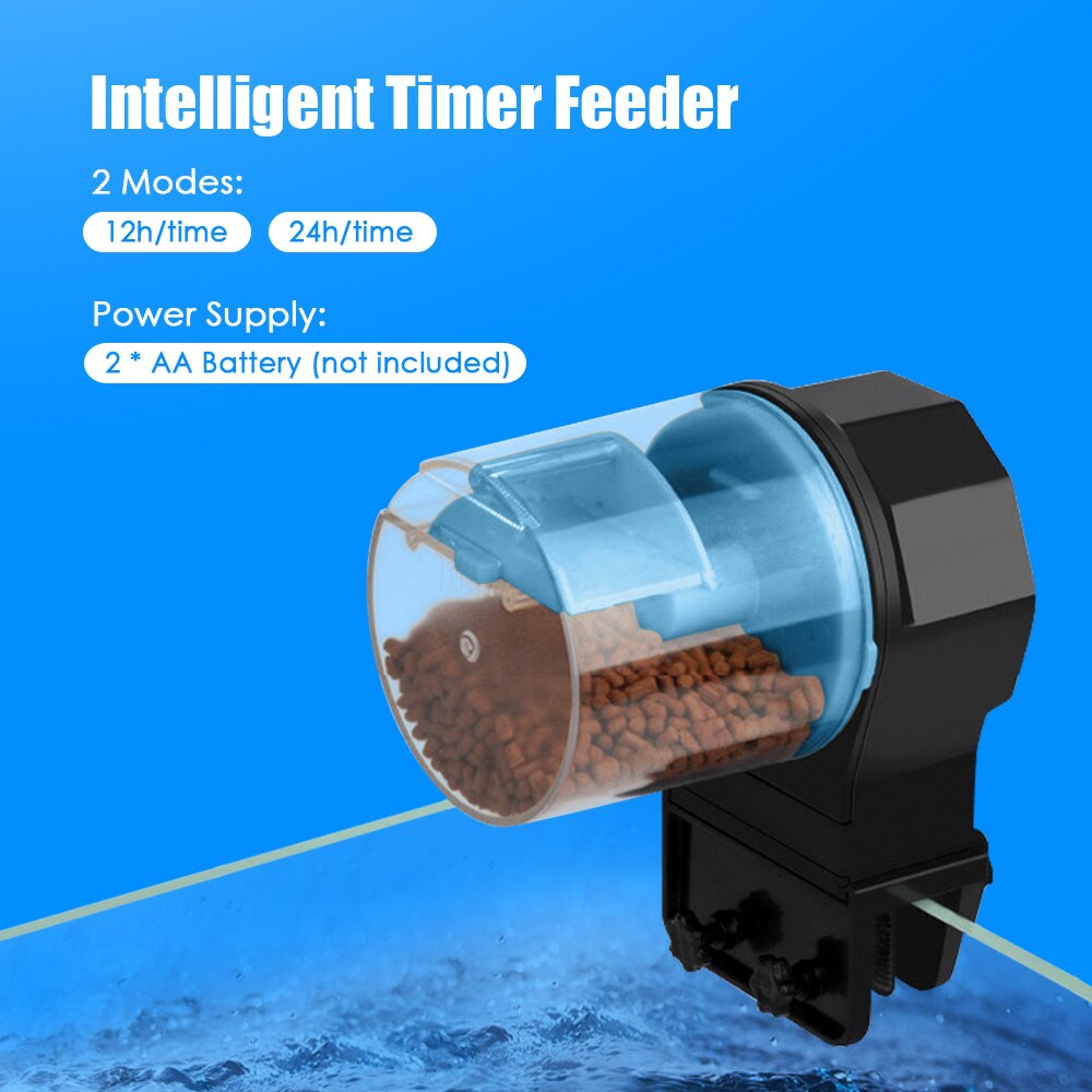 Automatic Fish Feeder Fish Tank Timer Feeder Manual/ Automatic Feeding Electric Adjustable Fish Food Dispenser
