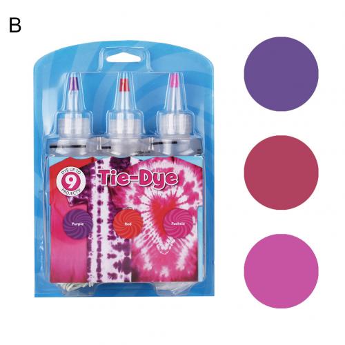 2/3 Color Tie Dye Kit Permanent DIY Fabric Textile Tie Dye Kit Clothing Graffiti Pigment Set Garment Tie Dye Pigment Set: B