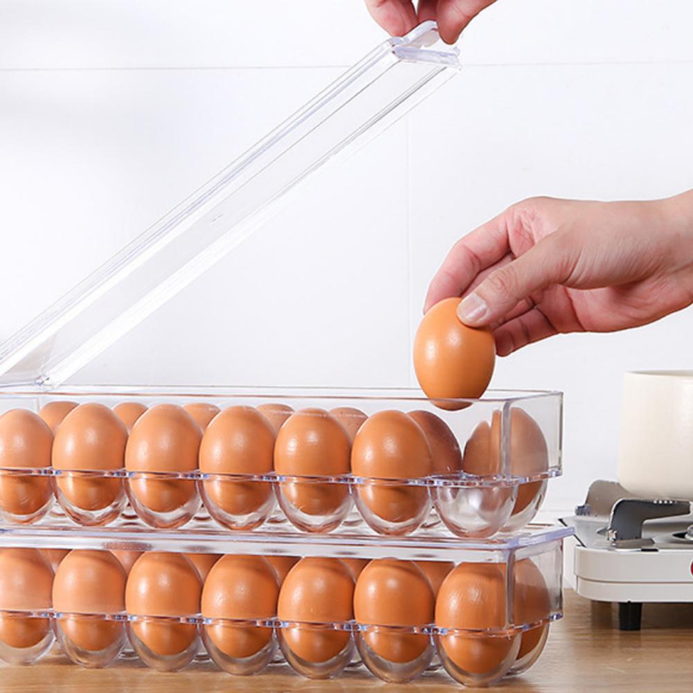 Eggs Tray Transparent Thicken Plastic Egg Storage Container 12/ 18 Grid Egg Holder For Home Refrigerator Kitchen Egg Storage Box