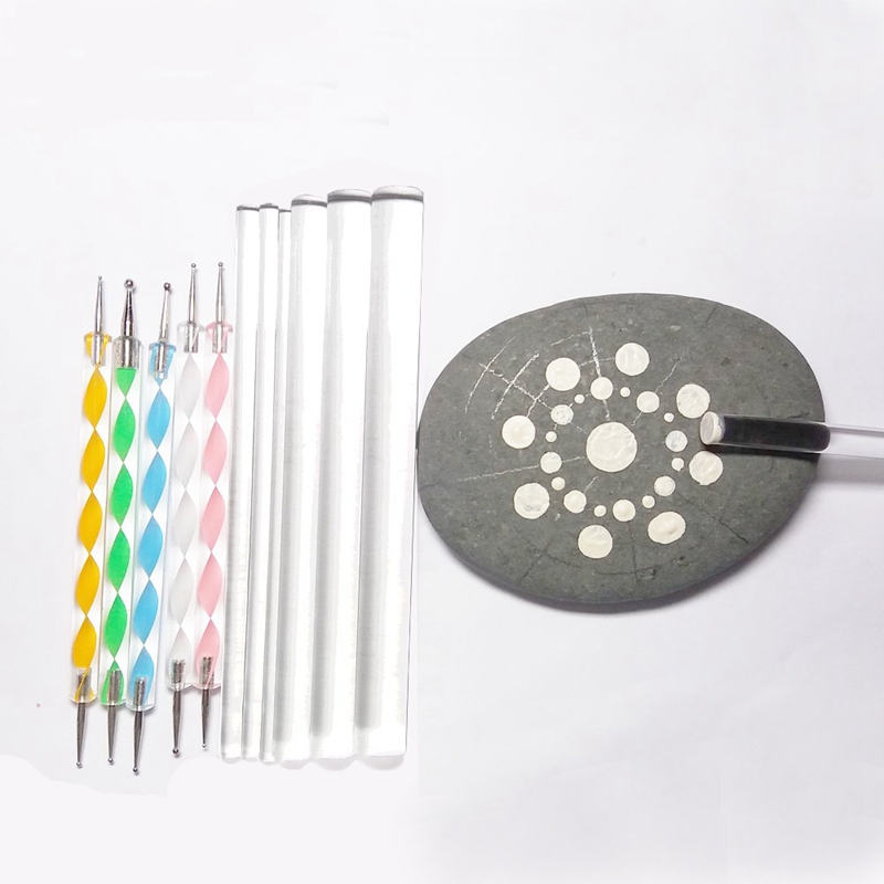 Mandala Dotting Tools Set For Painting Rocks,Painting Rocks Dot Kit, Rock Stone Painting Pen Polka Dot Tool Template Cosmetic
