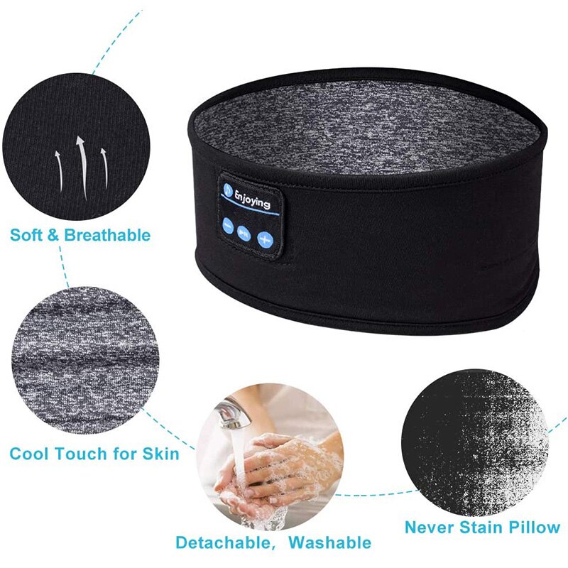 Wireless Bluetooth Kopfhörer Schlafen Band Musik Kopfhörer Weiche Elastische Komfortable Auge Maske Schlaf Headset