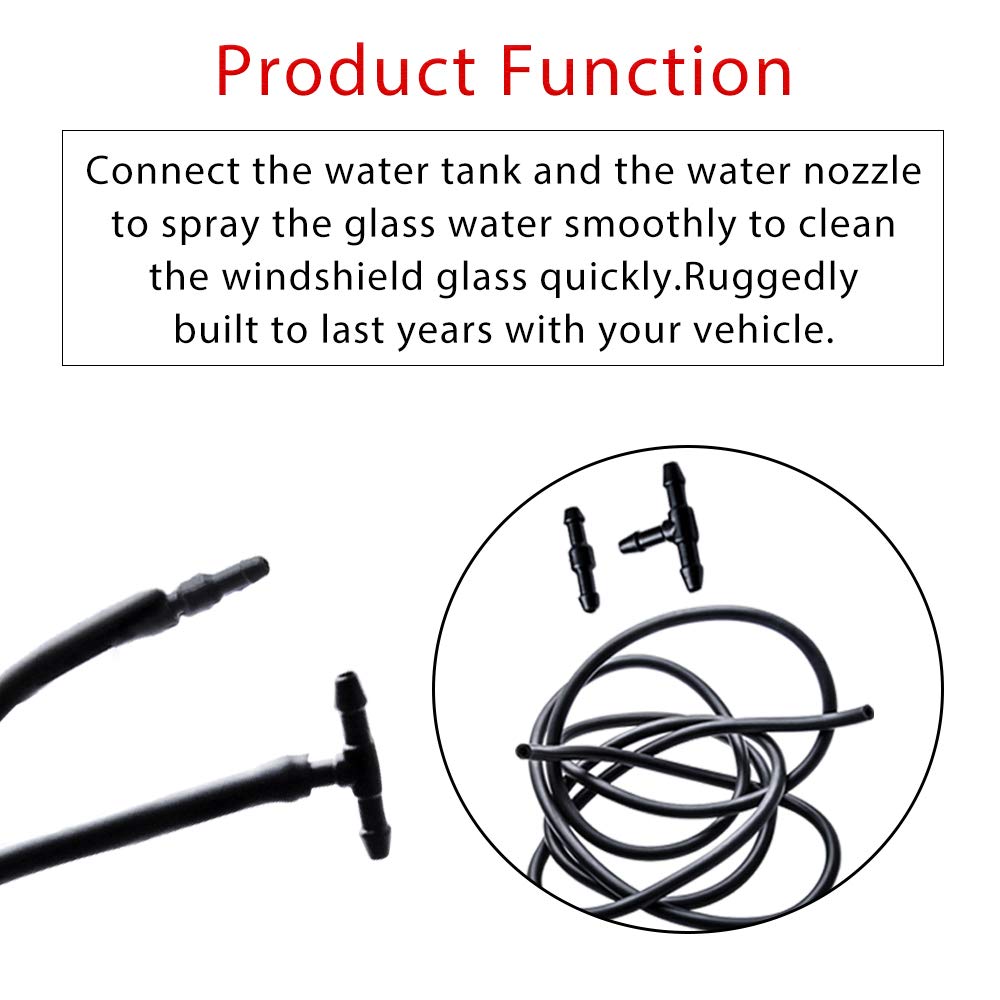 Windshield Washer Hose, 180cm 4mm Crystal Clear Windshield Washer Hose Pipe Window Washer Jet