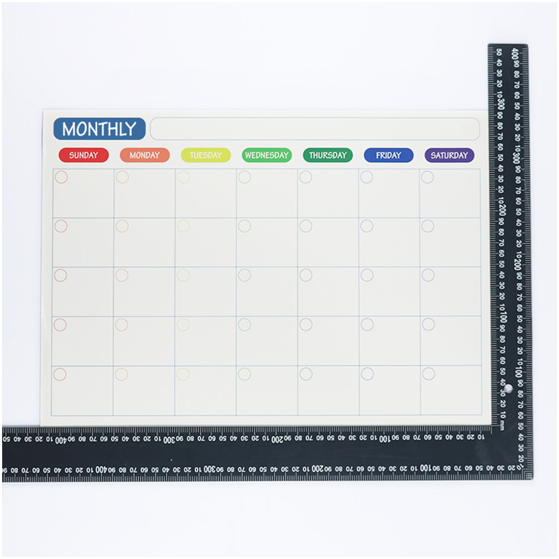 Planificador semanal mensual magnético, calendario, mesa, pizarra blanca de borrado en seco, pegatina para nevera, tablero de mensajes, menú: Morado