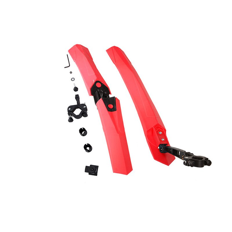 Fiets Voor/Achter Fenders 2 Kleuren Vleugels Voor Bike Fietsen Mountainbike Plastic Spatborden Fiets Accessoires Fiets onderdelen: red