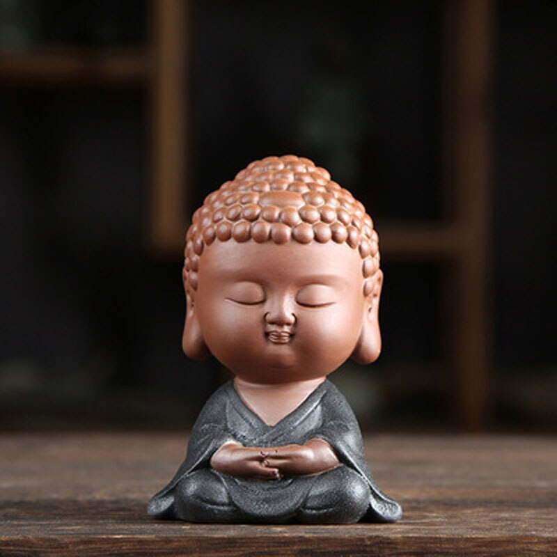 Thé chinois en céramique, petit bouddha Zen, décoration de la maison, ornements de thé, accessoires de Table pour animaux de compagnie