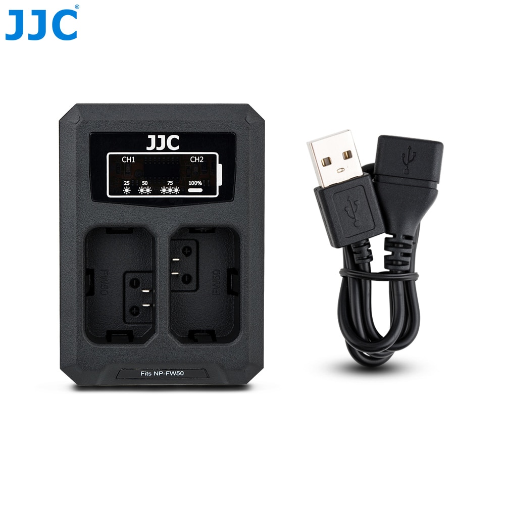 Jjc Usb Dual Batterij Travel Charger Voor Sony NP-FW50 A6400 A7 A7S A7R A7II A7SII A7RII A6500 A6300 A6000 Vervangt BC-VW1 BC-TRW