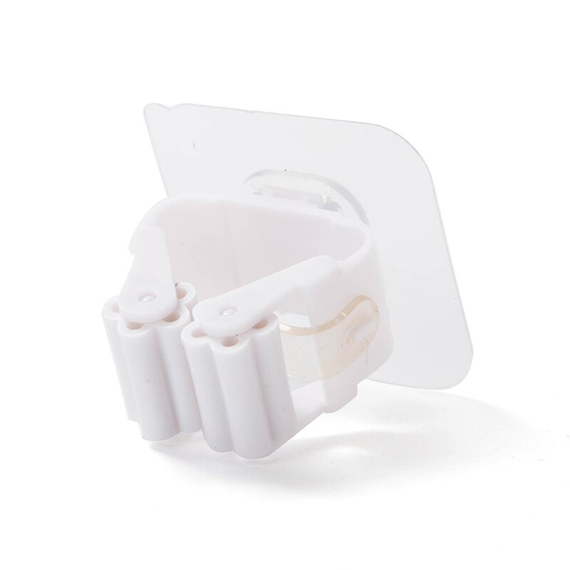 Wall Mounted Mop and Broom Holder Mop Organizer Holder Brush Broom Hanger Home Storage Rack Bathroom Hooks Household Tools: WHITE