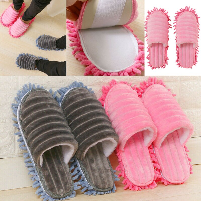 1 Pair Floor Dust Cleaning Foot Shoes Mop Slippers Lazy Quick House Flip Flop Floor Foot Socks Shoes