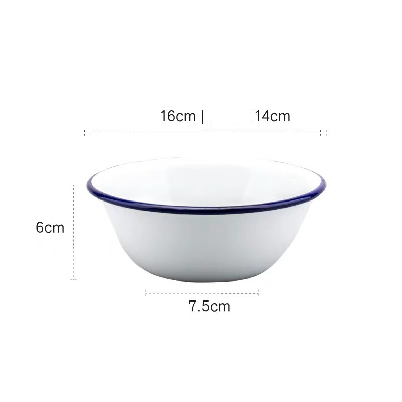Japanese Ceramic Red and Blue Edge Enamel Bowl Household Large Rice Bowl Soup Noodle Dessert Bowl Kitchen Tableware: 700ml Blue