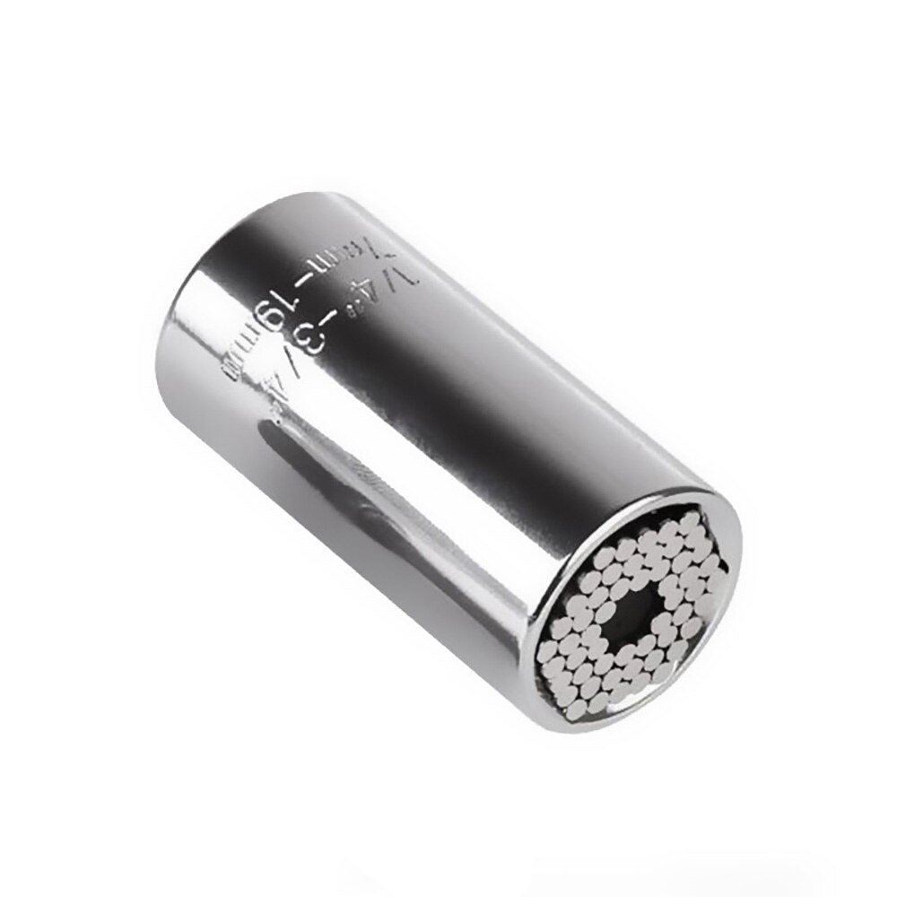 Universal Hardware Torque Wrench Head Set Socket Sleeve In Wrench 7-19mm Spanner Key Magic Grip Portable Multi Hand Tools: Grey Socket