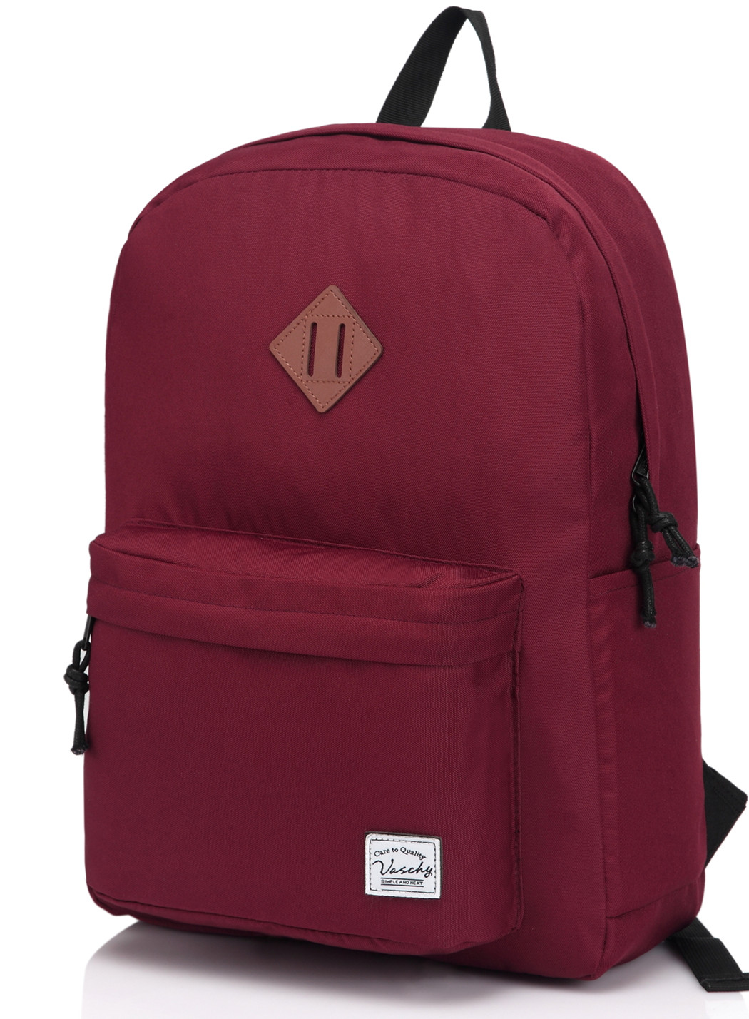 VASCHY School Backpack for Teenagers Travel School Bags Bookbag Classic University Student Backpacks Mochilas Yellow: BURGUNDY