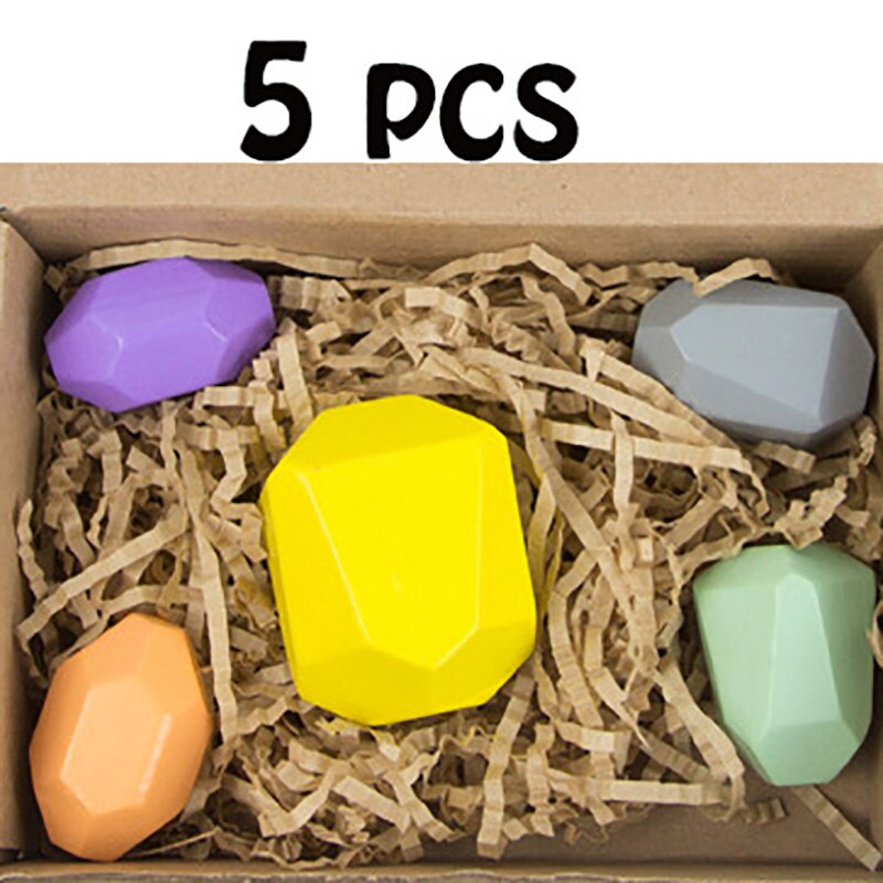 Farverig træsten byggeklods pædagogisk legetøj kreativt stabling spil for børn trælegetøj send taske: B