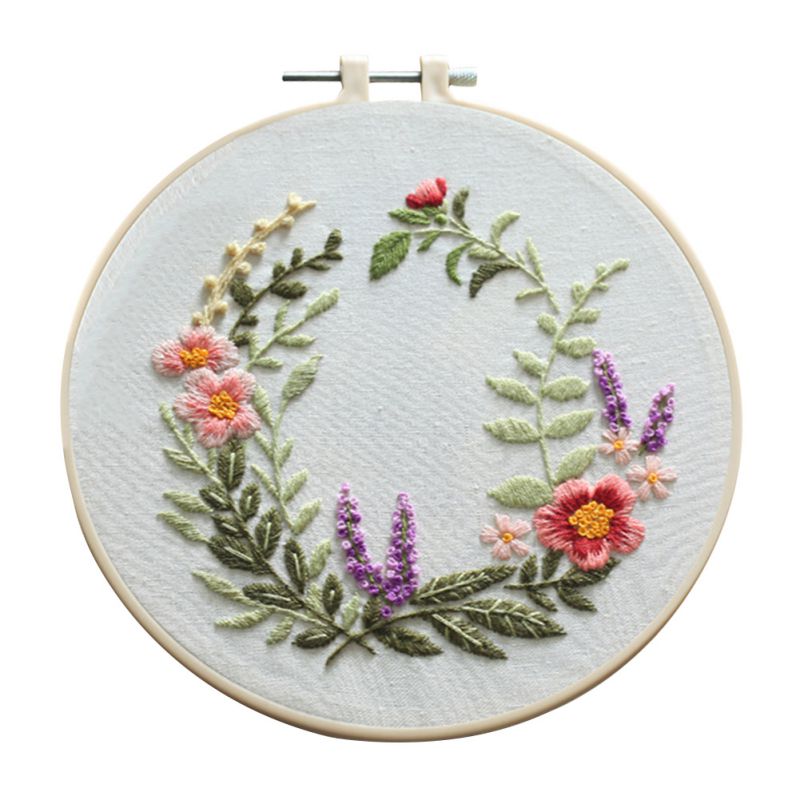 Flowers DIY Embroidery Ribbon Set Beginners Embroidery Shed Sewing Kit Cross-stitch Crafts Hand-stitched Decoration: A6