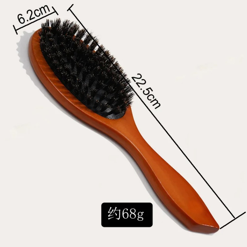Naturligt galtborst hårborste massage kam antistatiskt hår hårbotten paddel borste bok träskaft hår borste kam styling verktyg