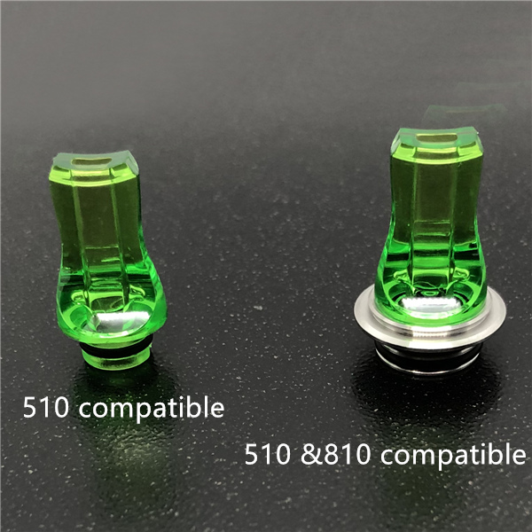 フラットアクリル MTL 510 810 点滴ヒントマウスピース DripTip 810 アトマイザーのための RTA RBA RDA: Green / 510 compatible