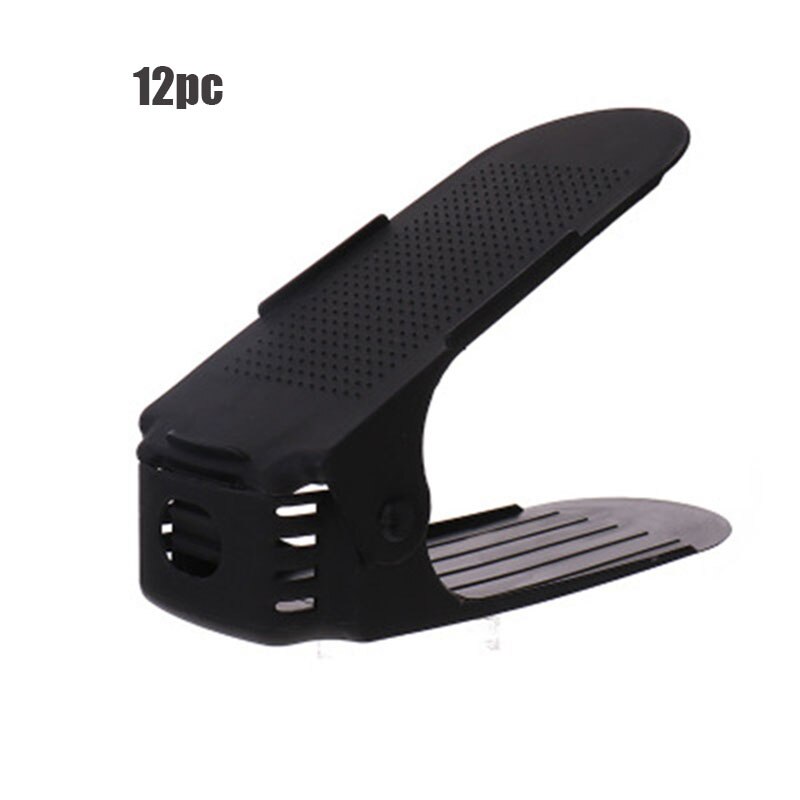 12pc dobbeltlags justerbar skooppbevaringspose moderne skohylle skoskapoppbevaring rengjøringsskap skooppbevaringsposehylle: 12pc svarte