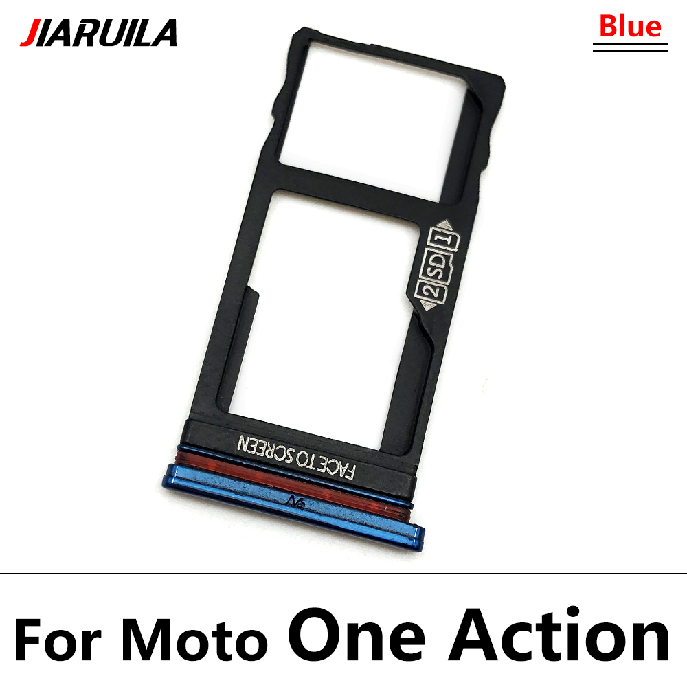 5 Stks/partij Sim Kaart Lade Voor Moto E6 Spelen E6S Een Actie Een Fusion Sim Card Slot Sd-kaart Lade houder Adapter Vervangende Onderdelen