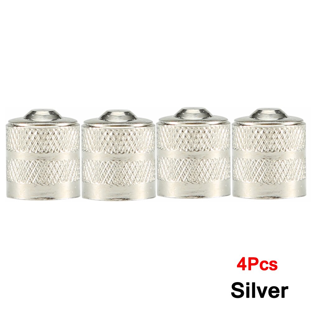 AUTCOAT 4/8Pcs Cuivre Fendue Fente Bouchon de Valve Avec Retrait de Noyau de Valve, Valve De Pneu D&#39;air Cache-Poussière Bouchon de Potence: C0655-Silver-4Pcs