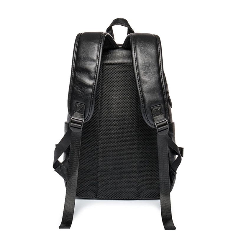 Retro Lederen Mannen Rugzak Mannelijke Schouder Boek Tas Zwart Knapzak Reizen Heren Rugzakken Mochilas Ipad Case Mochila