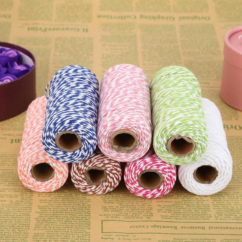 1 Roll 100 Meters 2Ply Cotton Twine DIY Weaving Handmade Craft String Rope
