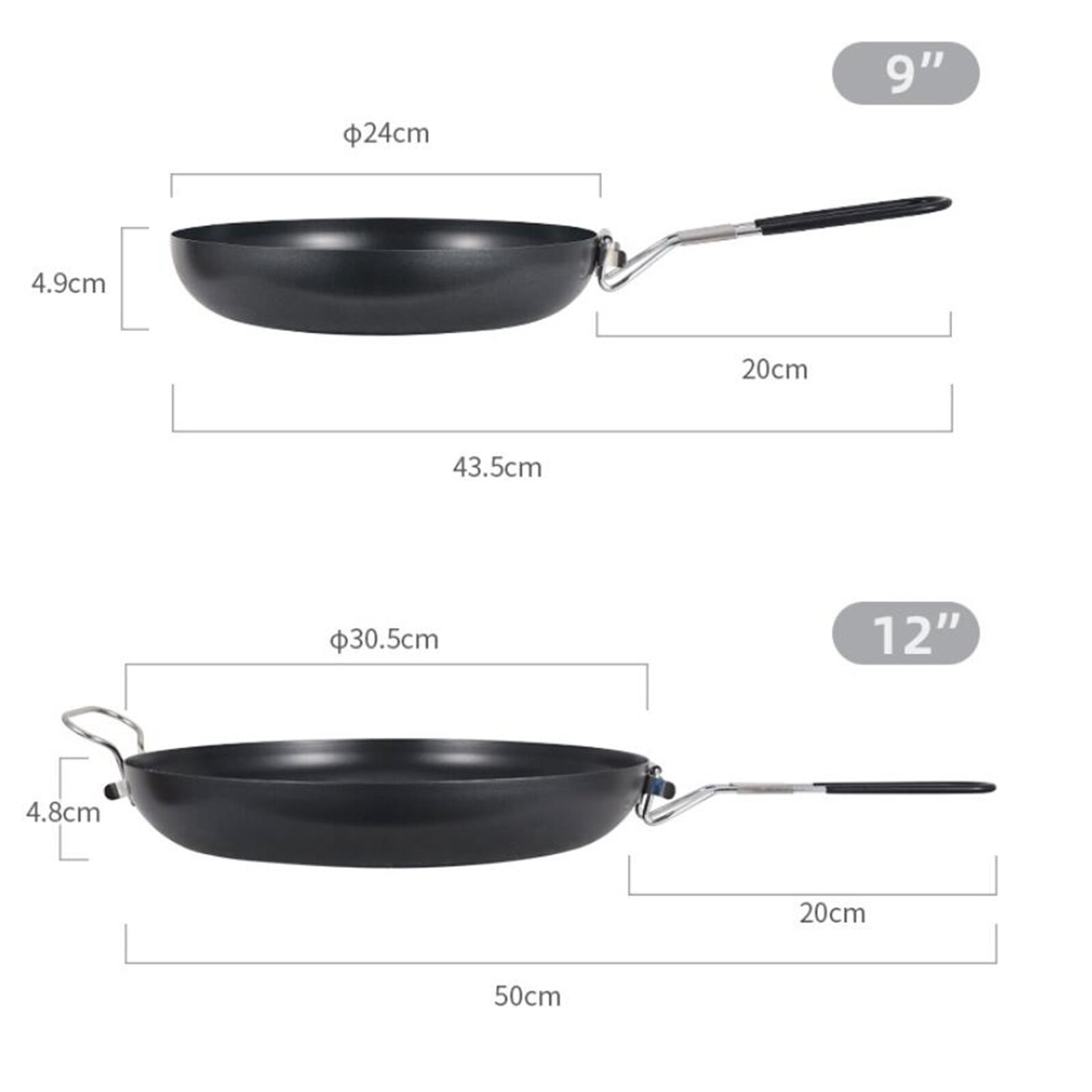 Hiking Picnic Camping Cookware Nonslip Iron Frying Pan Pot Lightweight Camp Cooking Supplies Camping Cookware