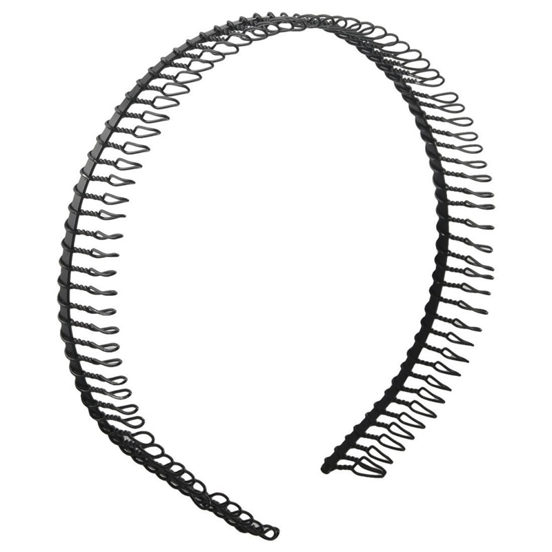 SODIAL(R) denti in metallo pettine fascia per capelli cerchietto per capelli nero per donna
