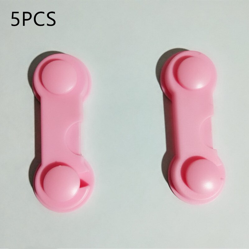 5pcs/lot Multi-function Child Baby Safety Lock Cupboard Cabinet Door Drawer Safety Locks Children Security Protector Baby Care: 5pcs Pink