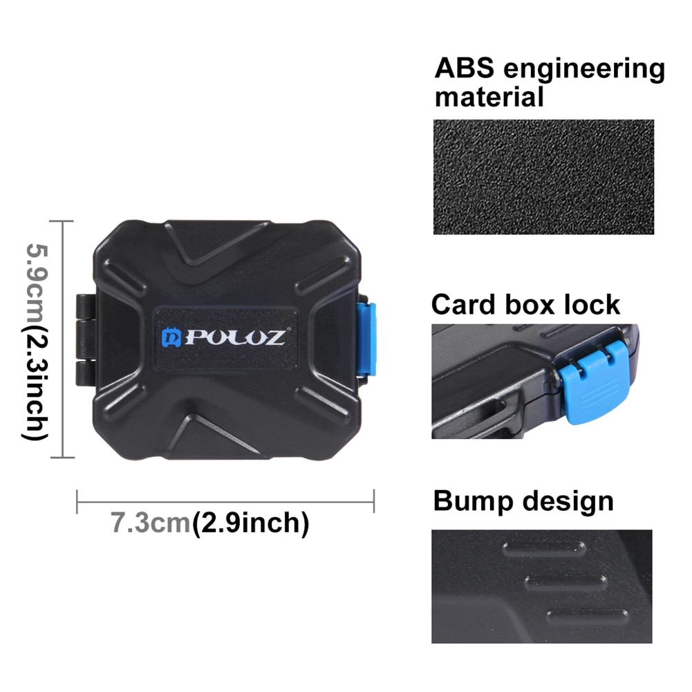 PULUZ 9-in-1 Waterproof Memory Card Holder SD MicroSD CF TF XQD Storage For 2 QD 2 CF 2 TF 3 Box Protector SD card Memory Case