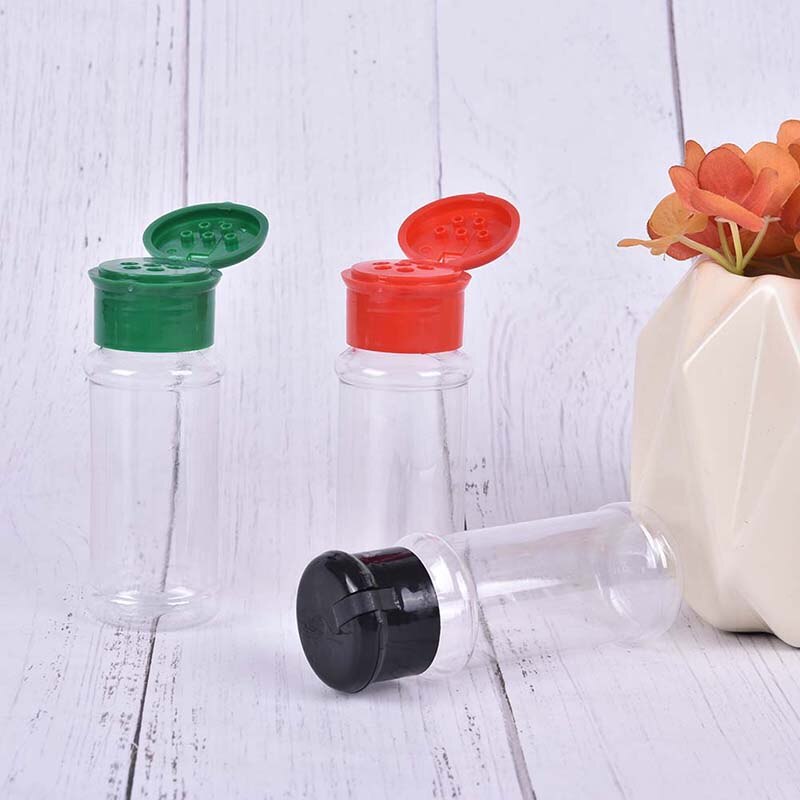 Tarros de plástico para condimentos, especias, sal, pimienta, para barbacoa, vinagre, embotellado, 100ml, 5 uds.
