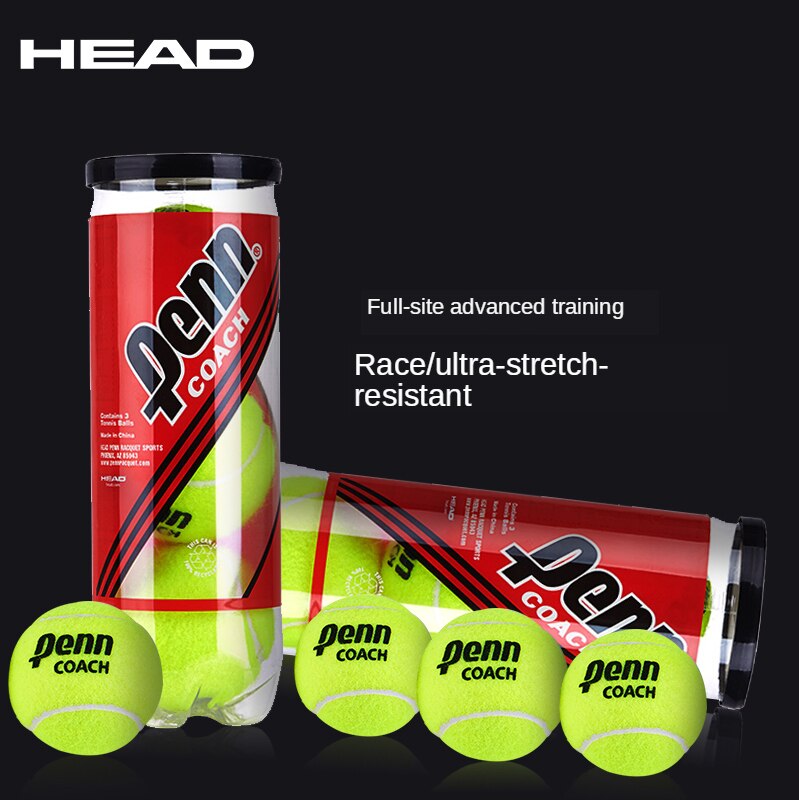 Pelota de tenis de cabeza para principiantes Penn, pelota de tenis de partido de alta elasticidad y duradera, 3 piezas por Lata