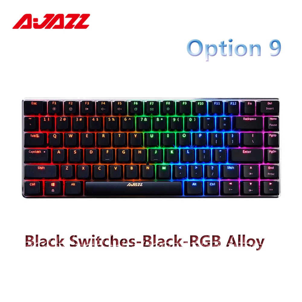 Ajazz AK33 82 klawisze przewodowa mechaniczna klawiatura do gier RGB niebieski przełącznik do gry komputerowe z ergonomicznymi chłodnymi podświetlany diodami LED nowość: Option 9