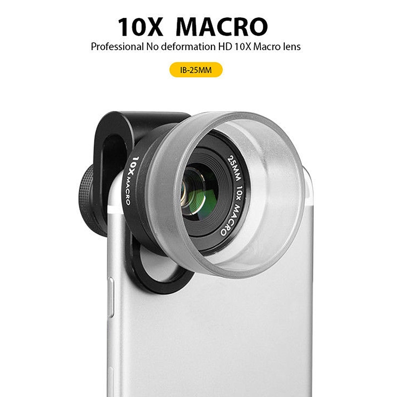 Pholes Professionale 4K Hd 25 Millimetri 10X Ampio Angolo di Obiettivo Macro per iPhone Android Fisheye Ritratto Teleobiettivo con clip