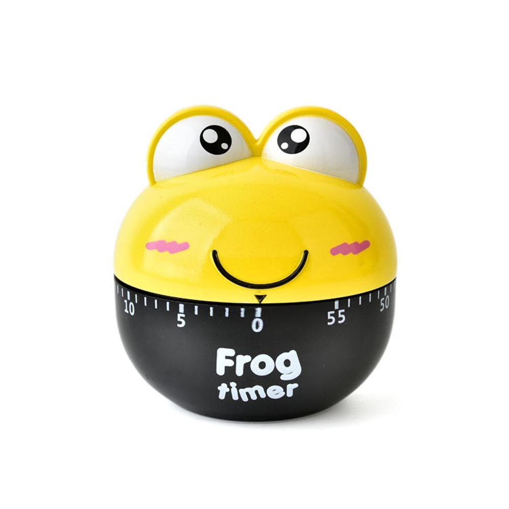 Lovely 55 Minute Animal Timer Easy Operate Kitchen Useful Cooking Cute Frog Shape for Kitchen Timer YE: YELLOW