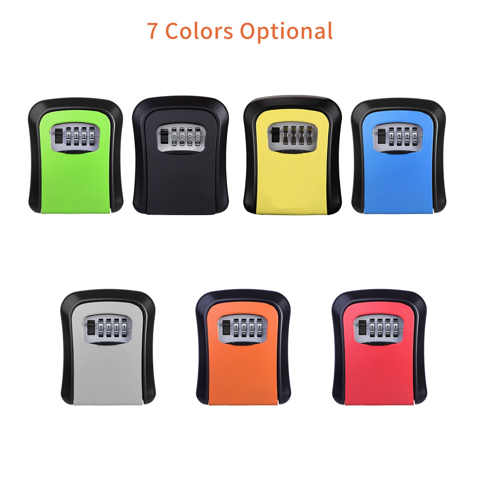 Key Storage Lock Box Wall Mount Aluminum Alloy 4-Digit Combination Waterproof Lockbox Key Safe Box for House Key ID Card U Disk