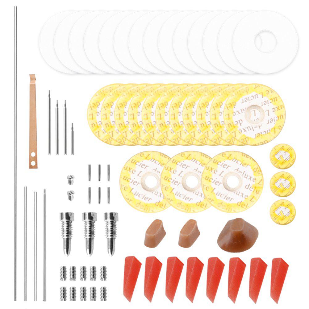 Værktøj til reparation af fløjte reparationssæt skruer + pakninger + pads + dyvler + tilbehør til reed musikinstrument og kasse: Default Title