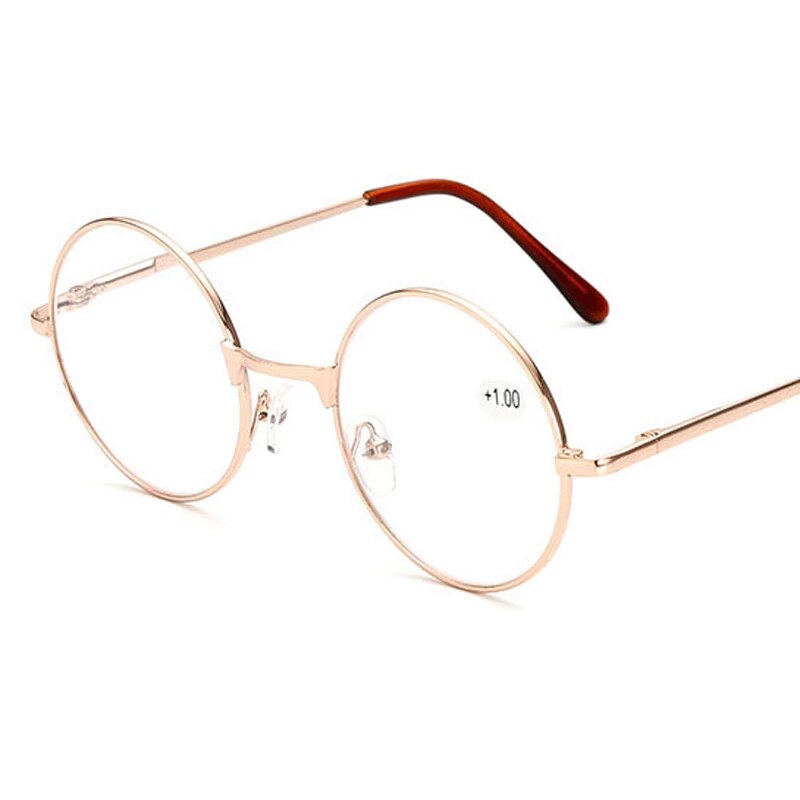 Retro Metalen Ronde Frame Leesbril Vrouwen Mannen Verziend Brillen Brillen Dioptrie + 1.0 + 1.5 + 2.0 + 2.5 + 3.0 + 3.5 + 4.0