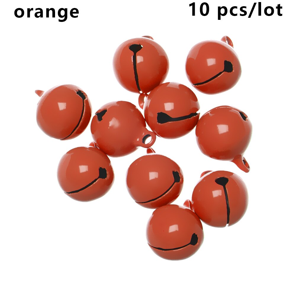 10 stuks kerstversiering met belletjes, mooie losse metalen kralen van ijzer, kerstboomhangers, doe-het-zelfmateriaal, kerstknutsels: Oranje