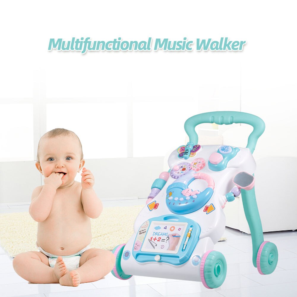 Baby Walker Speelgoed Multifunctioneel Peuter Trolley Zitten Te Stand Abs Muzikale Wandelaar Voor Peuter