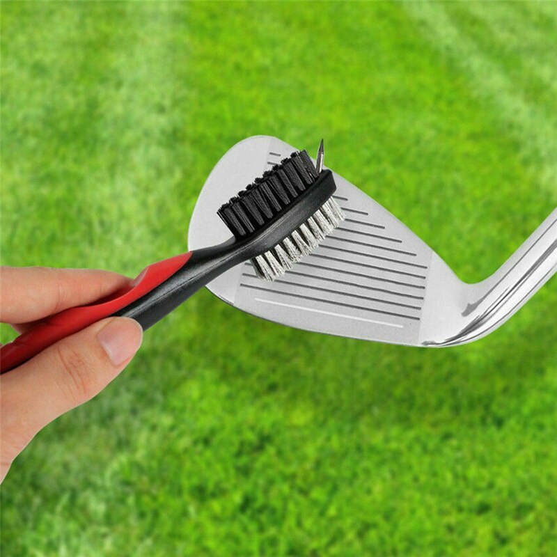 Brosse de nettoyage de Club de Golf Double face avec porte-clés pour Club de Golf avec outil de tyrolienne rétractable