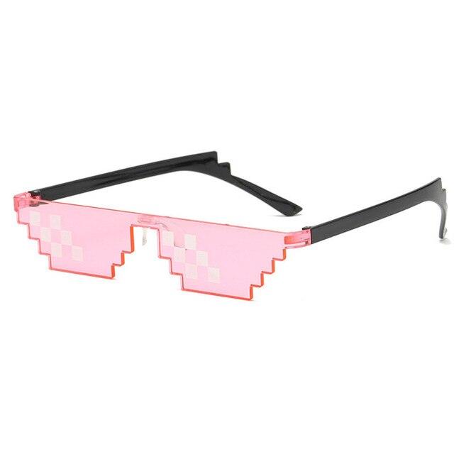 Moda 8 Bit Thug życie okulary Pixelated mężczyźni kobiety marka Party okulary mozaika UV400 Vintage okulary Unisex prezent okulary: 06