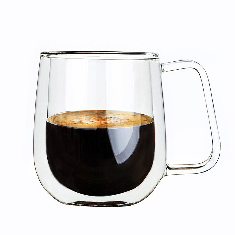 Double Wall Glass Insulated Coffee Mugs Tea Cup Thermo Drinking Glasses Verre Double Paroi Theeglas with Handle for Home Office