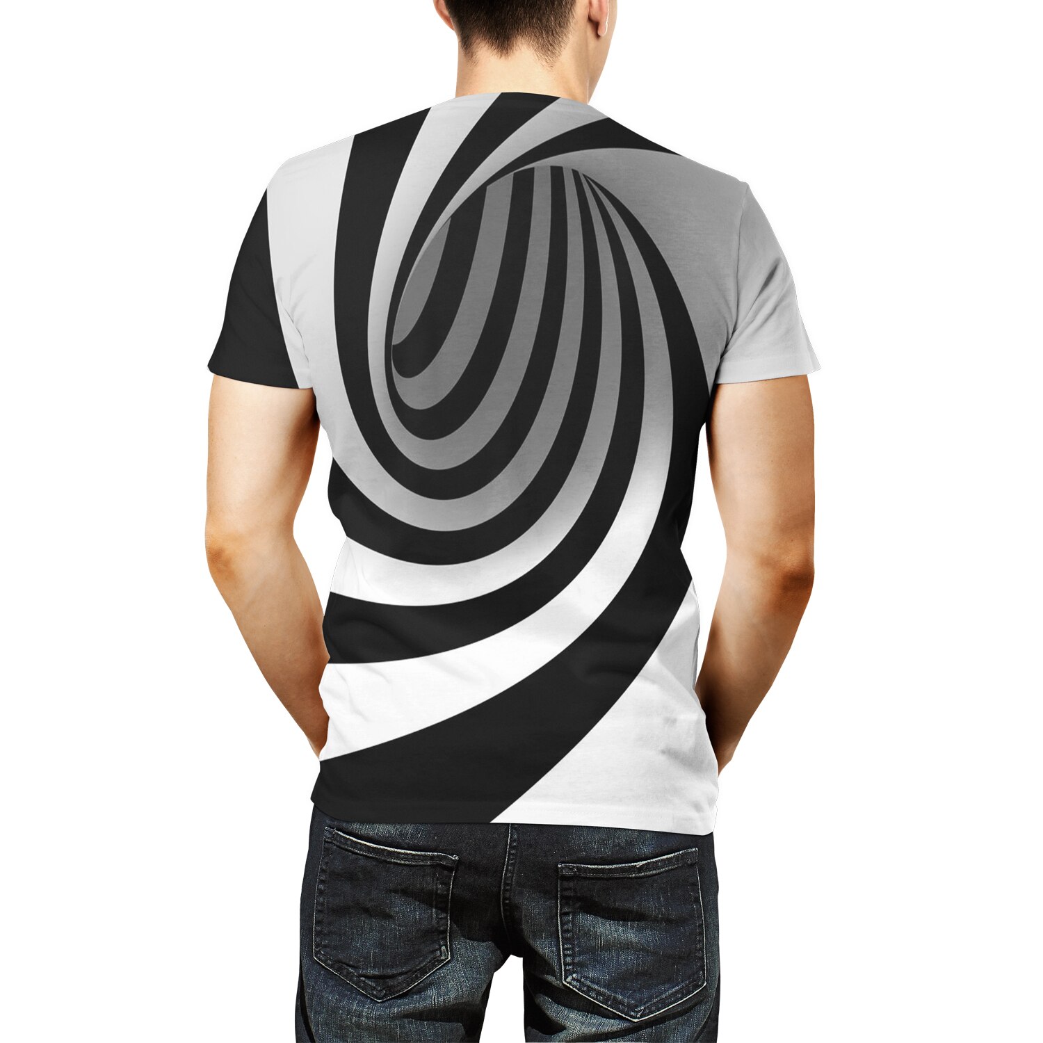 Tourbillon T-shirt Psychédélique TAILLE AMÉRICAINE Chemise 3D IMPRIMER Tee Shirt Rayure Graphique Unisexe À Manches Courtes Grande Taille Taille Américaine de La Top T-shirts