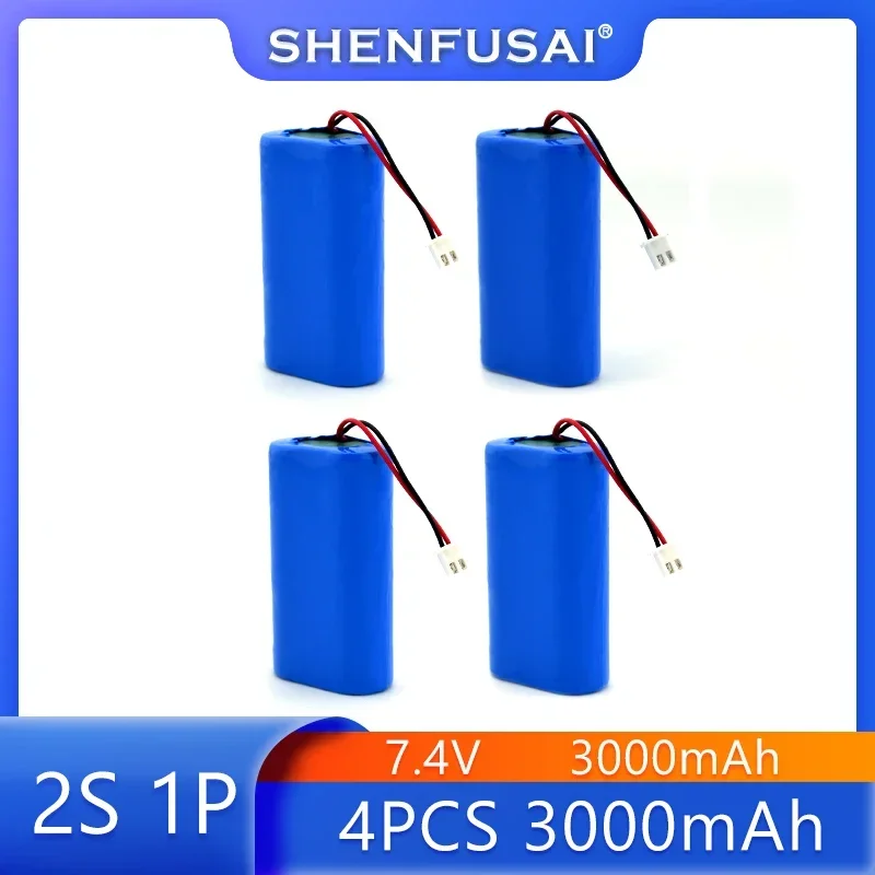 Bateria de lítio recarregável 7.4V 2S1P 18650 adequada para projetores, alto-falantes, monitoramento sem fio, iluminação, acessórios de brinquedo: CINZA