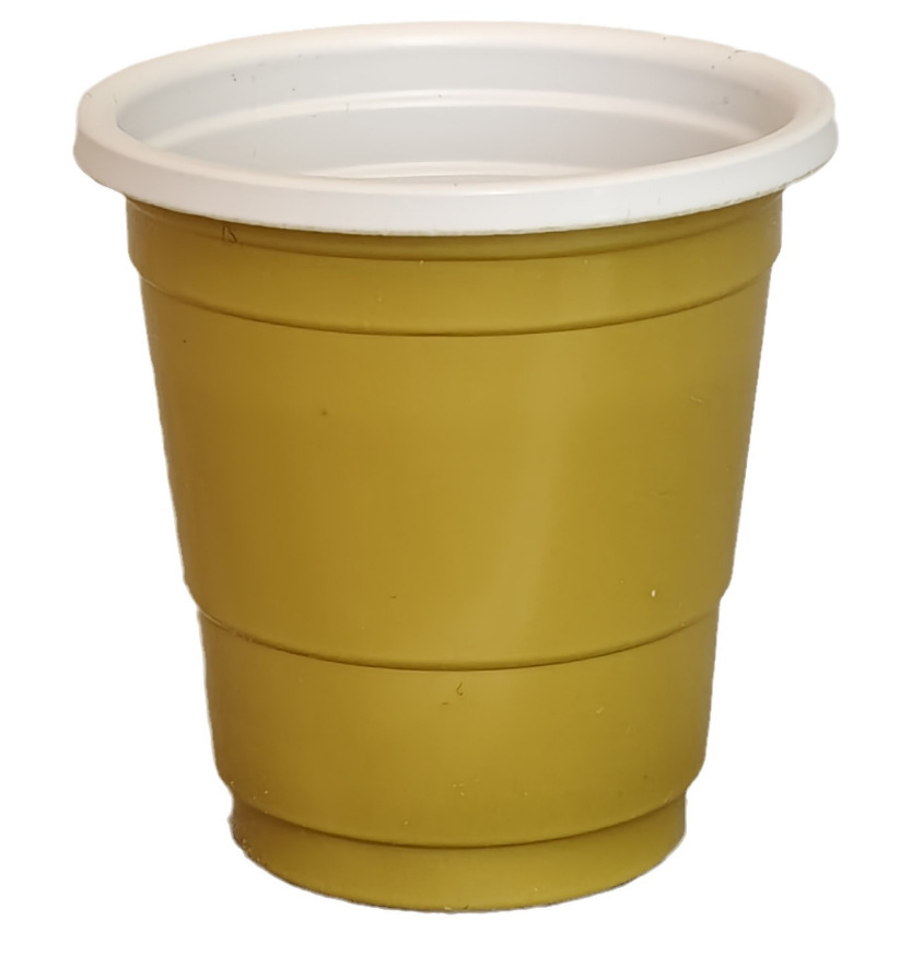 Paquete de 100 Mini vasos de de 2OZ, vasos de plástico dorados y negros, vasos desechables para Navidad, cumpleaños, boda, navideña: Oro